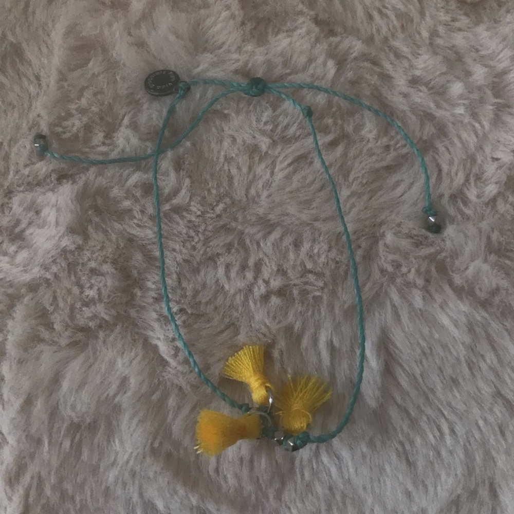 Pura vida blue and yellow string bracelet